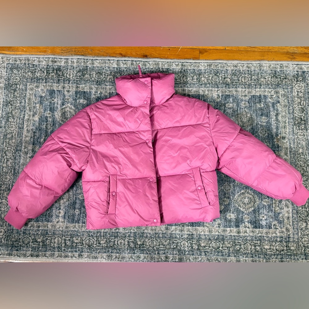 American Eagle Outfitters Women Pink Puffer Jacket, Medium
